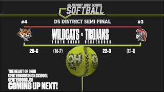 #4 North Union (20-6) @ #3 Centerburg (22-3) - D5 Softball District Semifinal