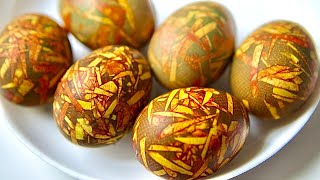 MARBLE Easter eggs. How to beautifully paint eggs for Easter with onion skins with a pattern 2024