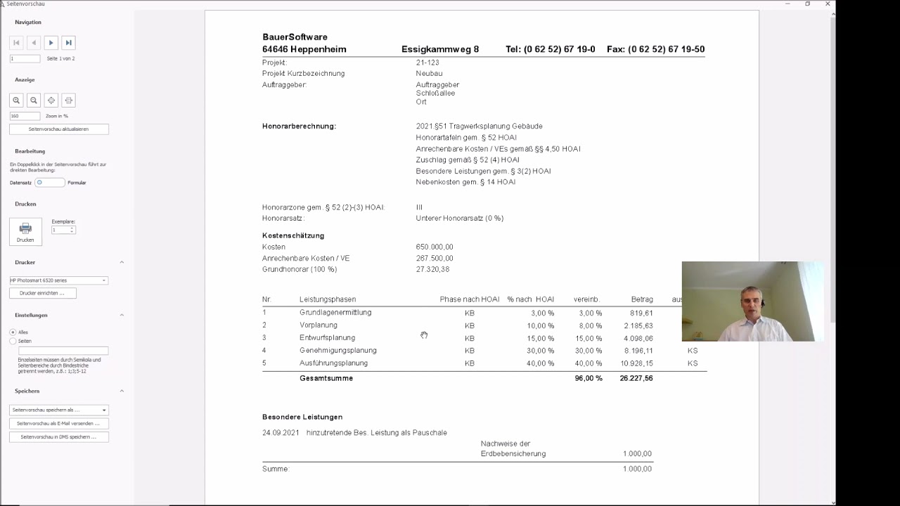 Anrechenbare Kosten Tragwerksplanung