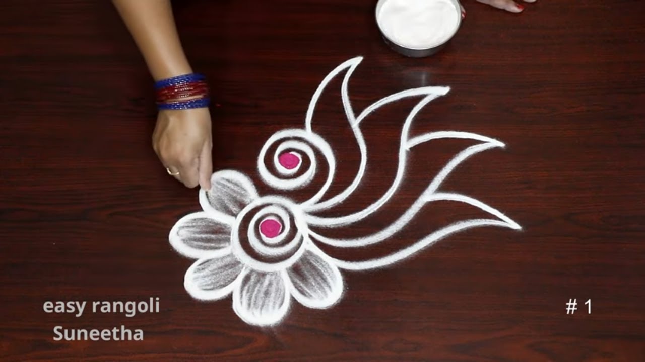 2 Easy BEGINNERS muggulu designsFreehand Daily rangoli & kolam ...