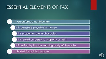 General Principles and Concepts of Taxation