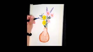 How to Draw Flowers with Brush Pens | Watercolor Brush Pens | Flower Bouquet | How to Use Brush Pens