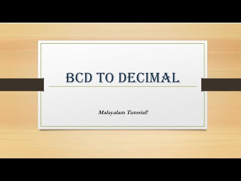 BCD to decimal example | Malayalam Tutorials