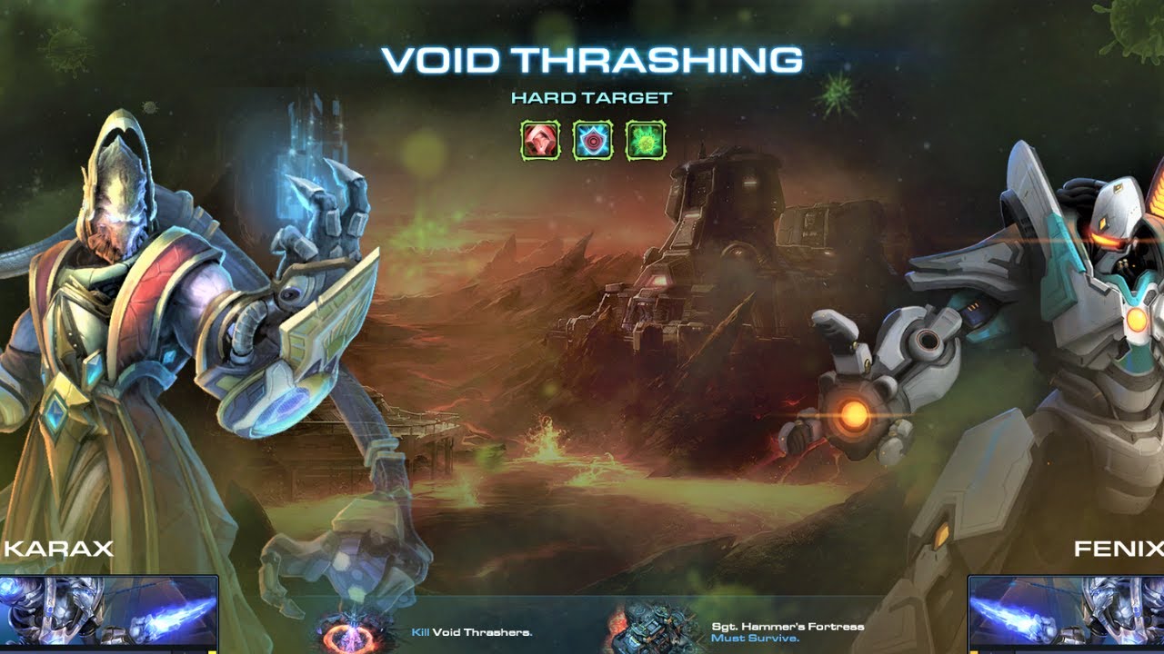 Starcraft II co-op mutation 'Hard Target' - Double Golden Armada