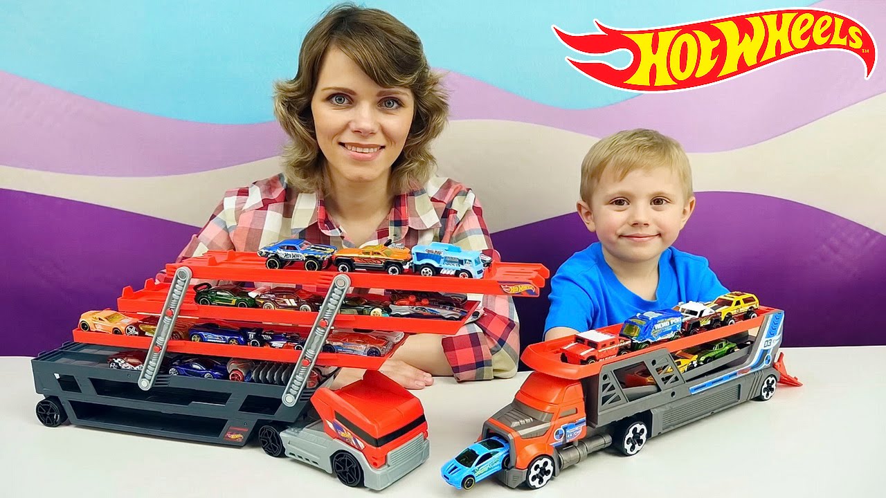 Хот Вилс Машинки для детей АВТОВОЗЫ и много машинок HOT WHEELS car transporters and race cars