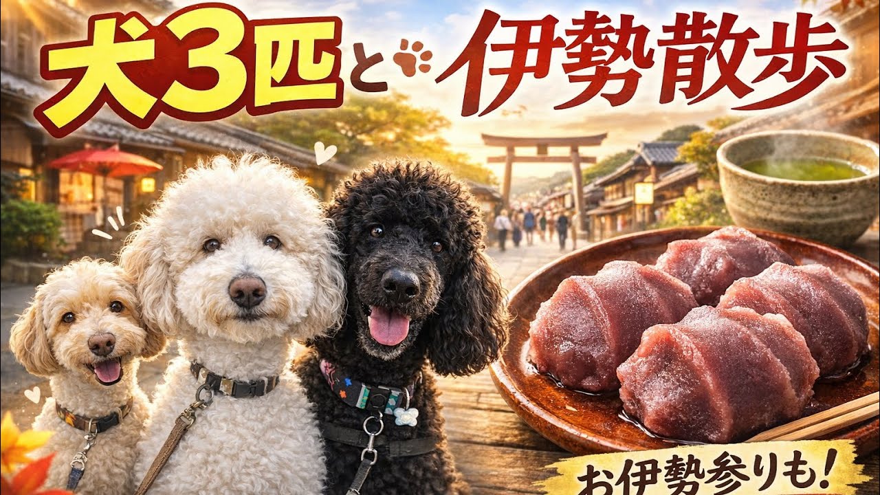 犬３匹と伊勢散歩｜伊勢神宮はまず下宮へ！赤福も食べます