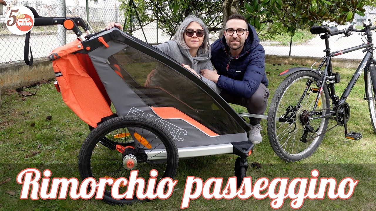 Poussette / Remorque Vélo 2-en-1 HOMCOM - Jaune, Avec Poches Et Fanion - Neuf