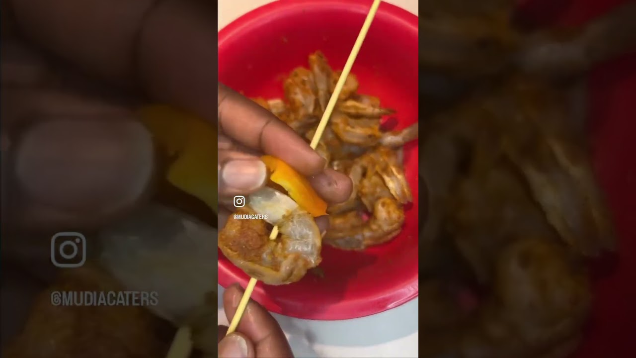 Shrimp suya w/ side salad. 