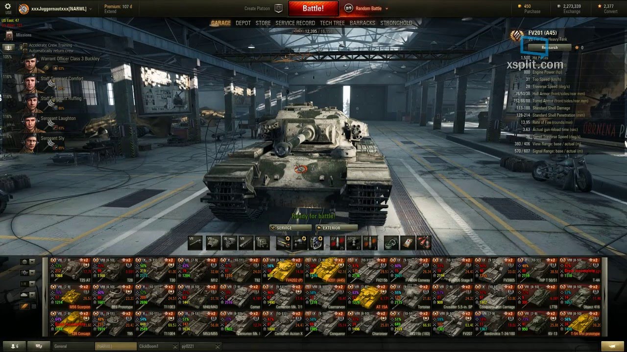 WOT FV 201(A45) Heavy premium Tank Review - YouTube