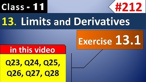 Ex 13.1 Class 11 ( Q23 to Q28) || Limits and Derivatives Class 11 || Chapter 13 Maths Class 11