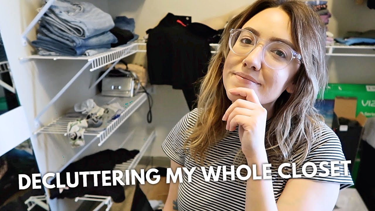 DECLUTTERING ALL OF MY CLOTHES/CLOSET TOUR! | Katie Carney