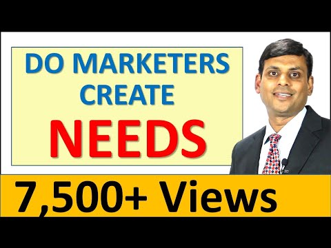 Do Marketers Create Needs? - Marketing Video Lecture By Dr Vijay Prakash Anand