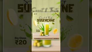 Sugarcane Juice Post Design in #photoshop