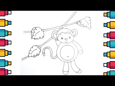 how-to-draw-monkey-hanging-from-tree-easy