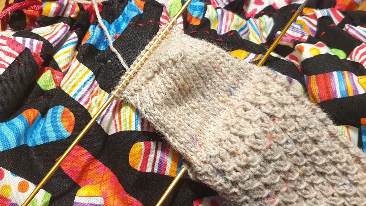 sokken breien op naalden zonder knop. deel 3: de hiel - YouTube