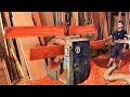 Amazing 1980 Automatic Wood Planing Machines | Woodworking Machinery Working with Large Red Hardwood