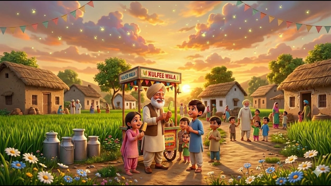 Garmio ki sham or Baba kareem ki kulfi | Gaon ki pyar bhari kahani | soch ki kahani | kidzland