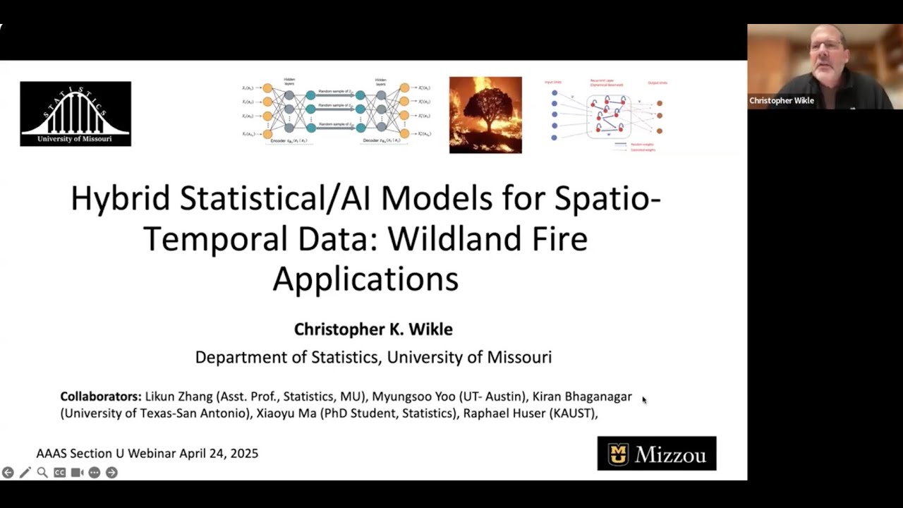Christopher Wikle. Hybrid Statistical/AI Models for Spatio-Temporal Data: Wildland Fire Applications
