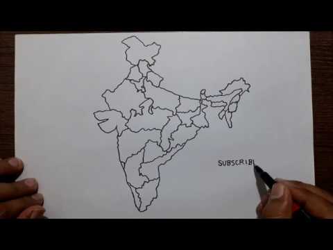 how to draw india map How To Draw The Map Of India With States Youtube
