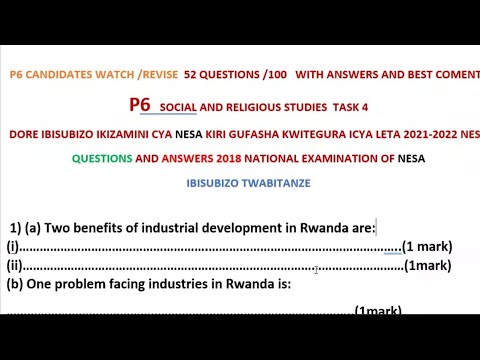 P6 NESA SOCIAL STUDIES EXAMINATION SOCIAL CORRECTION TO PRERARE 2022