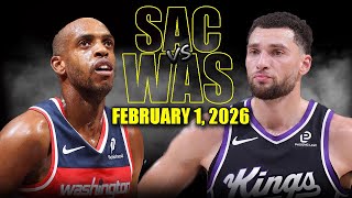 Sacramento Kings Vs Washington Wizards Full Game Highlights February 1, 2026 Nba Season
