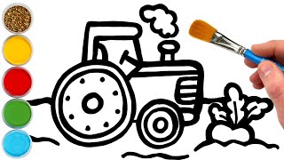 drawing a picture of a tractor