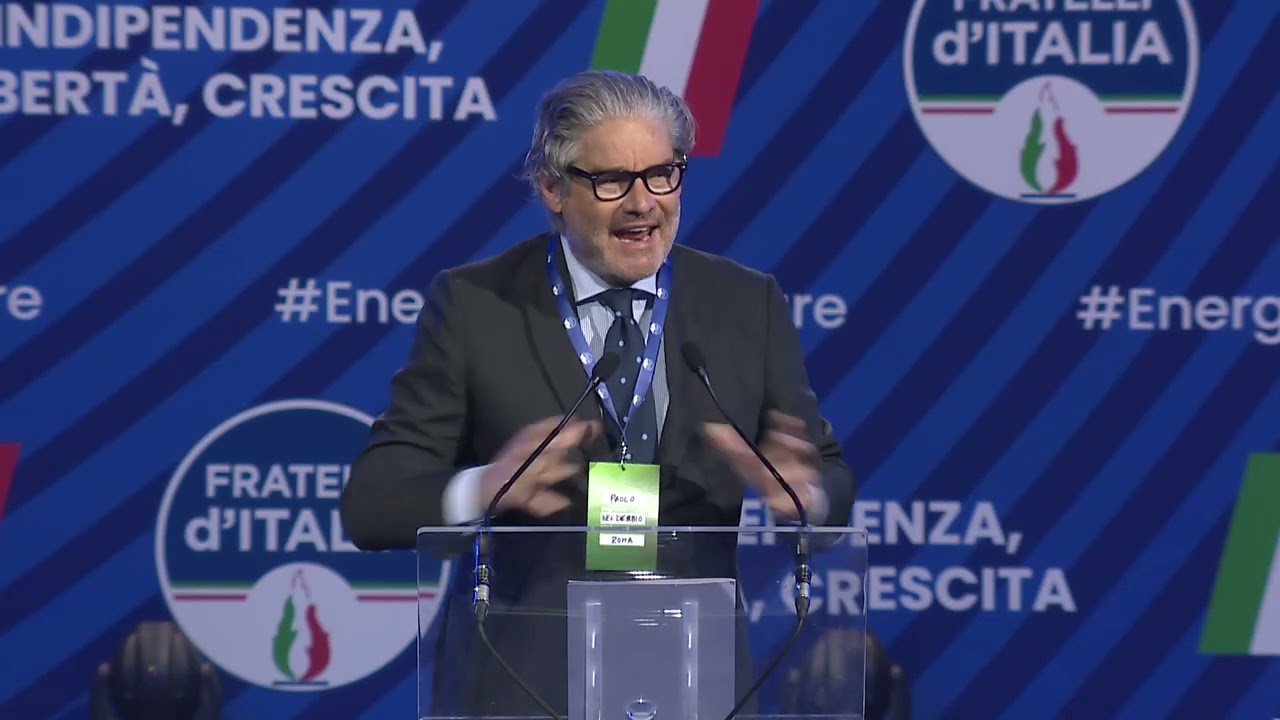 L'intervento del giornalista e conduttore televisivo Paolo Del Debbio alla conferenza FDI