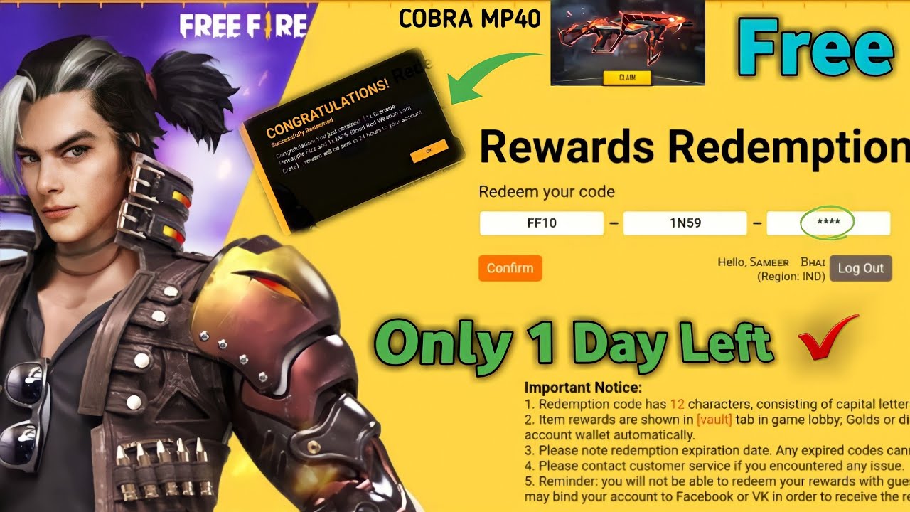 FreeFire Today Biggest Redeem Code 😃 | Redeem Code FreeFire | Redeem ...