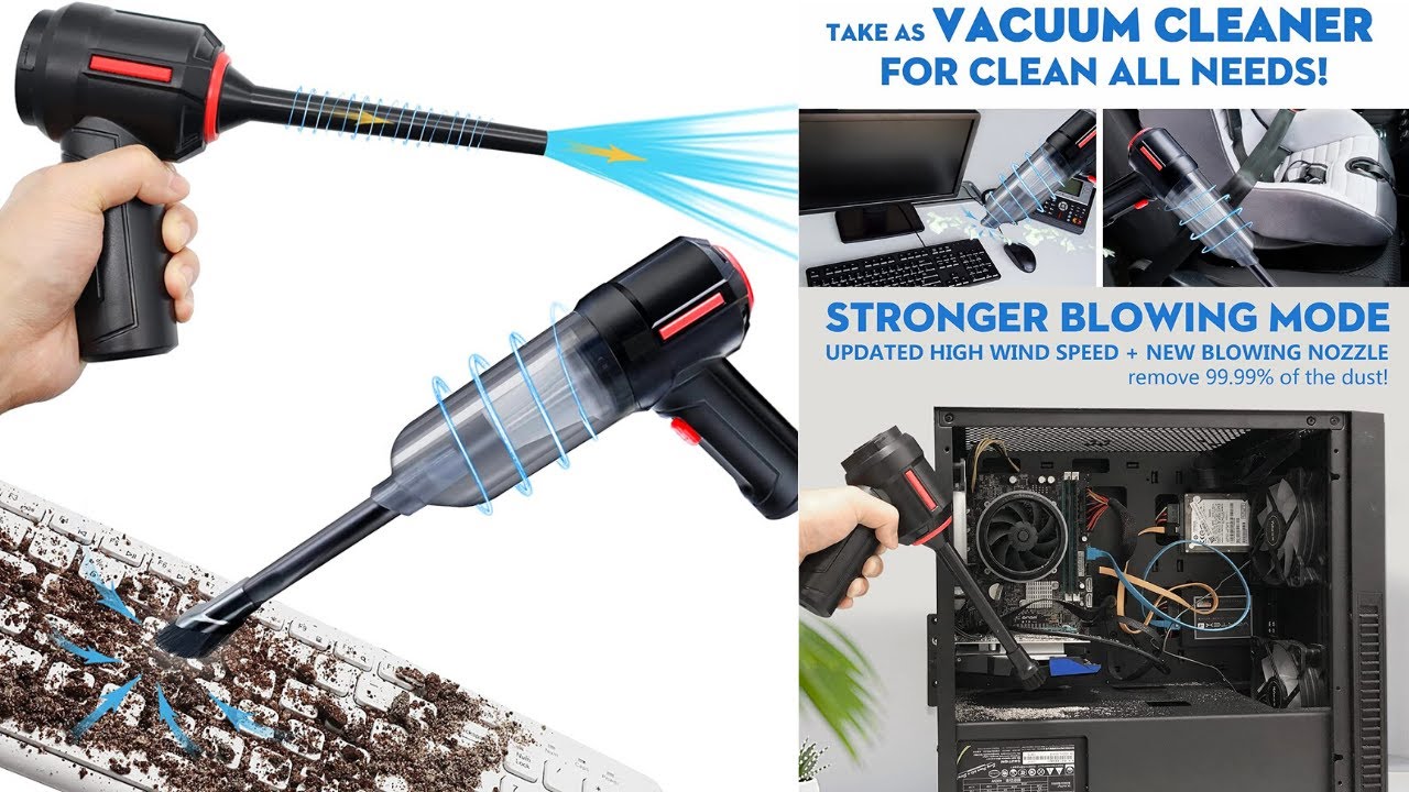 Compressed Air Duster, Keyboard Cleaner, 3 in 1 Computer Vacuum ...
