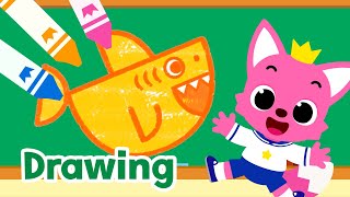 Drawing Baby Shark | Animals \& Sea Animals Song | Learn to Draw |15-Minute Learning with Baby Shark