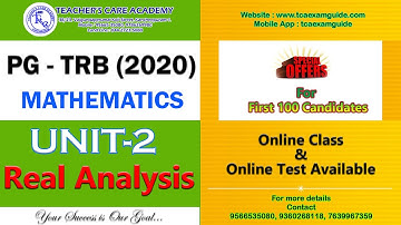 PG-TRB 2020: UNIT II - REAL ANALYSIS