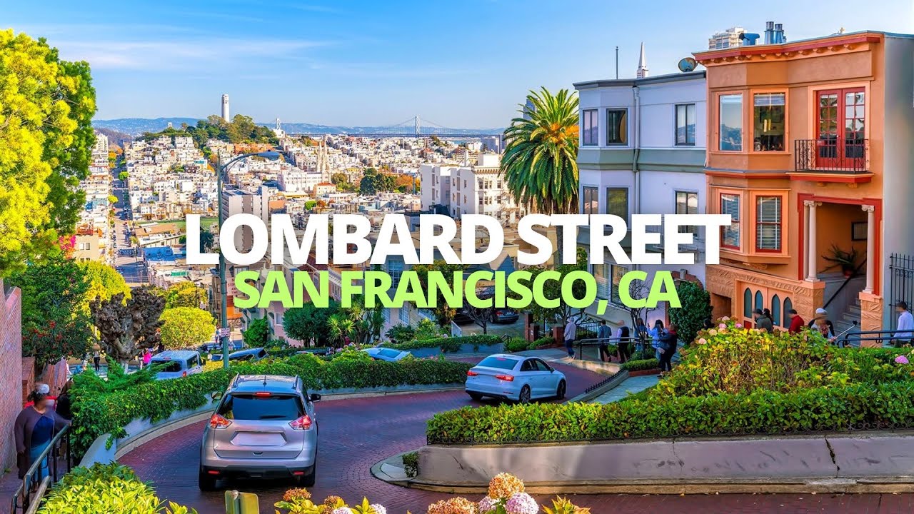 Exploring Lombard Street in San Francisco, California USA Walking Tour 