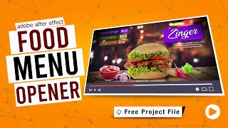 Food Menu Promo Opener In After Effects | Free Template download