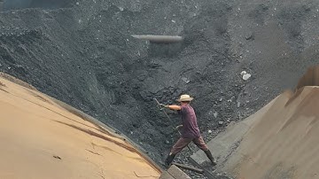 Barge Unloading 2680 Tons of Crushed Ore - Smooth Flow Relaxing Video