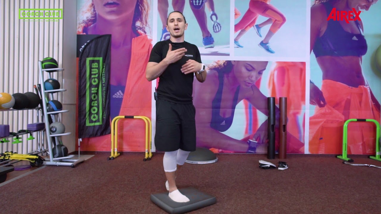 Балансировочная подушка Airex Balanced Pad. Улучшение стабильности коленного сустава