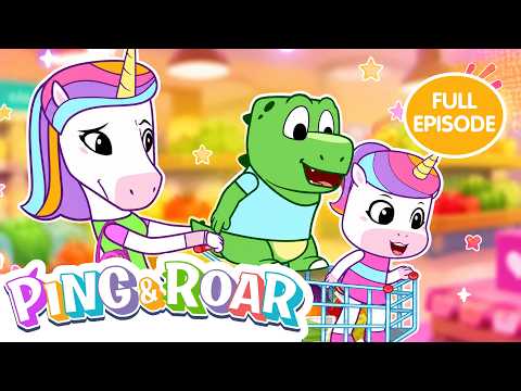 😂 Rainbow Shopping Challenge! 🛒🍅 | Ping & Roar Grocery Store Fun for Kids