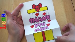 𝗞𝗿𝗲𝗮𝘁𝗶v 𝗺𝗶𝘁 𝗟𝗲𝗻𝗮 🎁 Thank You Mama Gift Card  💝 Geschenk zeichnen 🎁 Draw Surprise Gift Box card