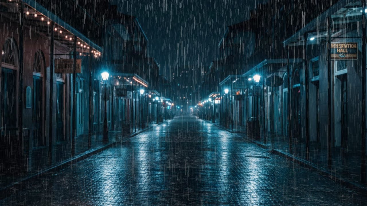 🌧️ New Orleans Rain Sounds for Sleep | French Quarter Night Rain