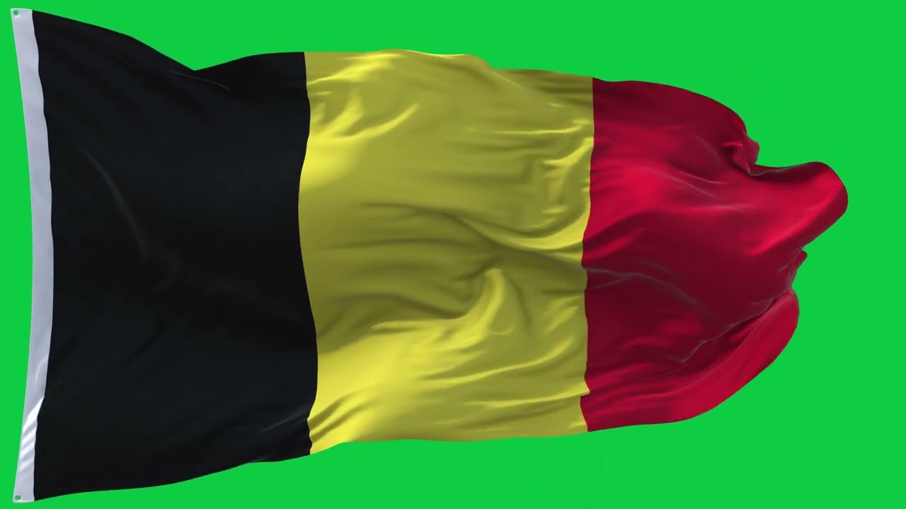 🚩Belgium Flag Waving | GREEN SCREEN & CHROMA MATTE🚩
