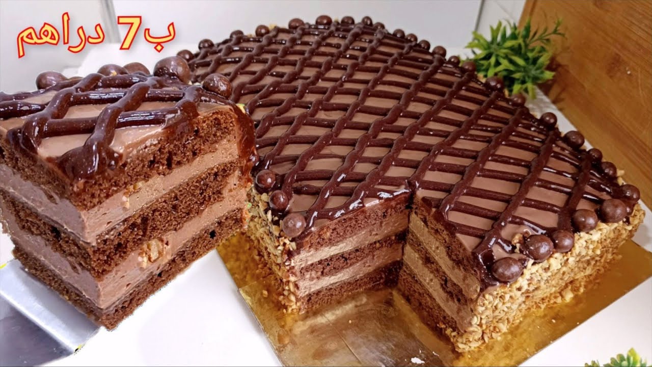 عليها الطلب في رأس السنة🎅بدون فرن بدون بيض بدون شكولاتة ولاكريمة بمقادير بسيطة ساهلة وسريعة التحضير