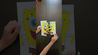 Spongebop folding surprise #foldingsurprise #spongebob #drawing #shorts #skeleton