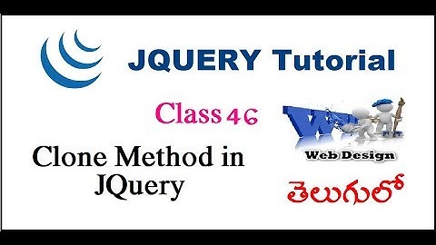 Clone Method in JQuery Telugu | VLR Training Class 46