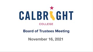 Board of Trustees Meeting: November 16, 2021