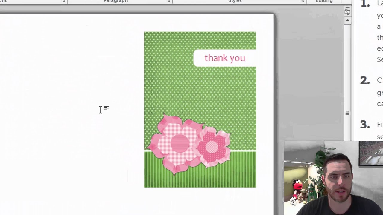 How to Create Greeting Cards in Microsoft Word With Half Fold Greeting Card Template Word