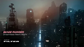 Blade Runner | DREAMLESS NEON NIGHT |  music/visual AMBIENCE for work study & relaxation - 8 Hours