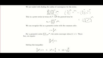 Radius of Convergence of Sum from m=0 to infinity of (2/3)^m x^(2m) | Power Series