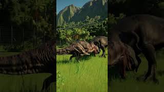 TRex vs ceratosaurus - Jurassic World Evolution 2 #Shorts