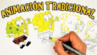 Animación con solo 4 hojas y marcadores baratos | GIF Challenge BOB ESPONJA | SpongeBob GIF