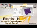 Autocad 3D Practice Drawing | Exercise 14 | Autocad 3D Example Tutorial