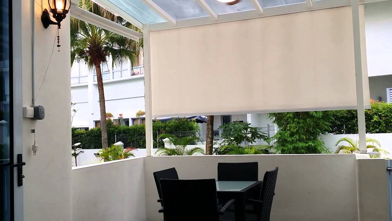 Singapore, 1 motorised roller blind in action YouTube